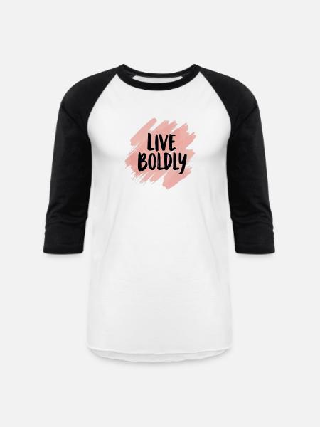 Live Boldly - Unisex Baseball T-Shirt - white/black