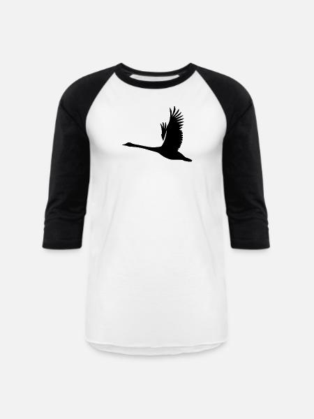 Tattoo Style Swan - Unisex Baseball T-Shirt - white/black