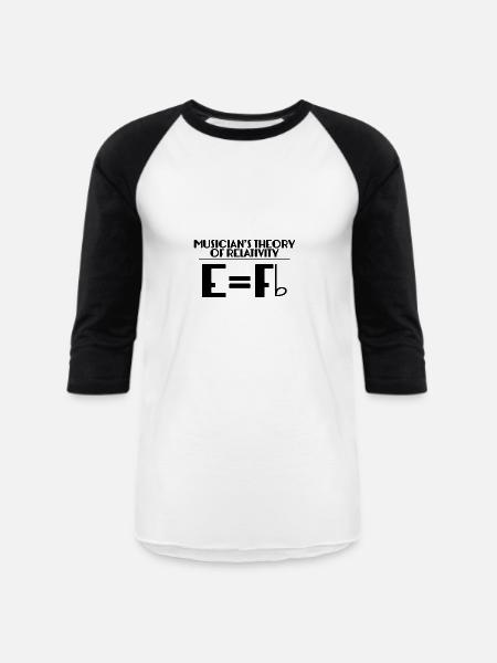 Musician's Theory Of Relativity - Unisex Baseball T-Shirt - white/black