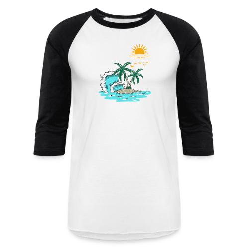 Retro Sunset Graphics - Unisex Baseball T-Shirt