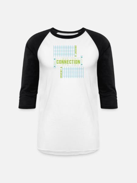 Invent a Connection - Unisex Baseball T-Shirt - white/black