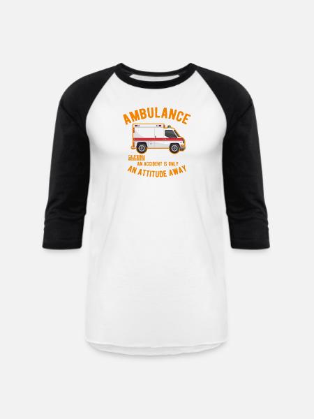 Ambulance Emergency Rescue - Unisex Baseball T-Shirt - white/black