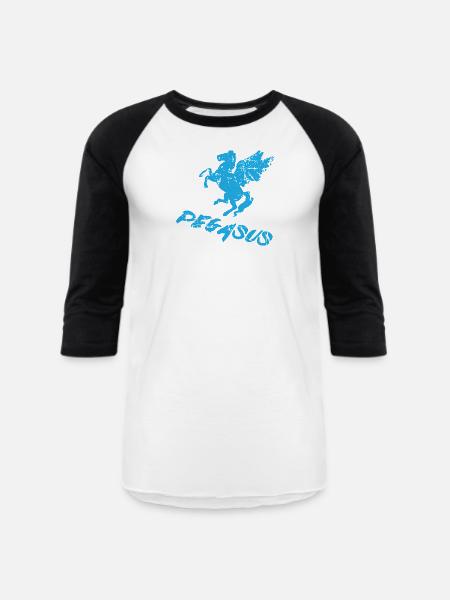 pegasus - Unisex Baseball T-Shirt - white/black