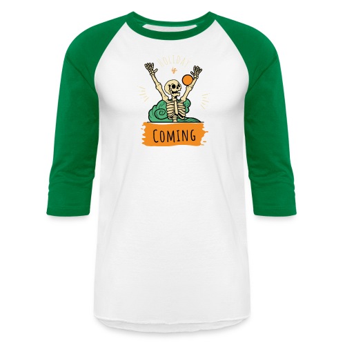 Orange Green Simple Holiday is Coming T Shirt - Unisex Baseball T-Shirt