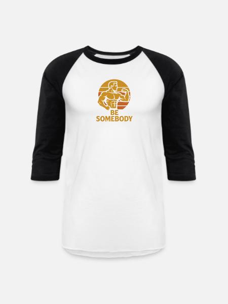 Be Somebody – Motivation Tee - Unisex Baseball T-Shirt - white/black