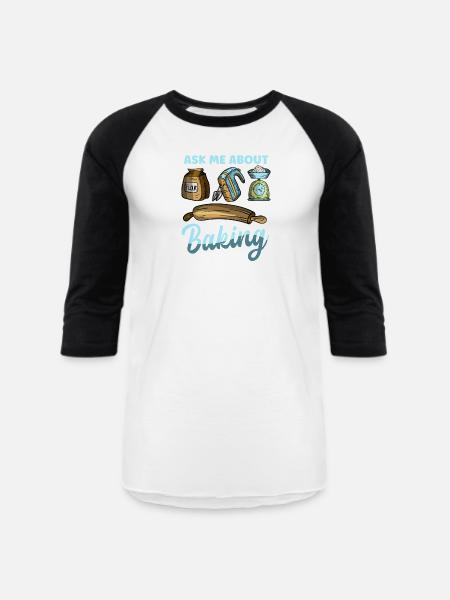 Bake Bakers Ask About Baking - Unisex Baseball T-Shirt - white/black