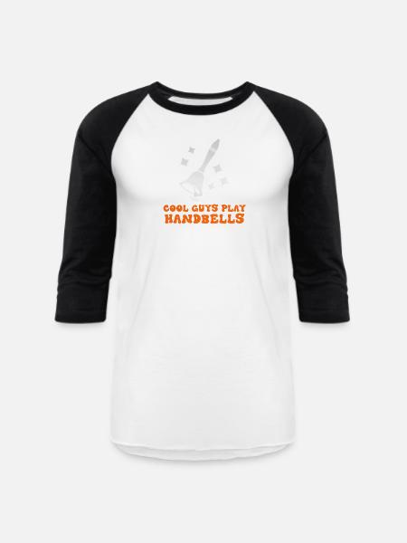 Handbell Anthem in Orange - Unisex Baseball T-Shirt - white/black