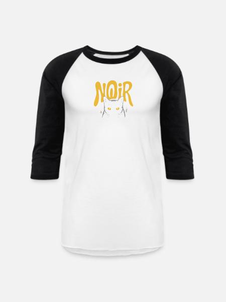 Noir Cat Glow Logo - Unisex Baseball T-Shirt - white/black