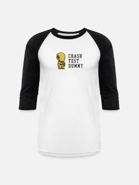 Crash Test Dummy Baby Yellow Safety Testman - Unisex Baseball T-Shirt - white/black