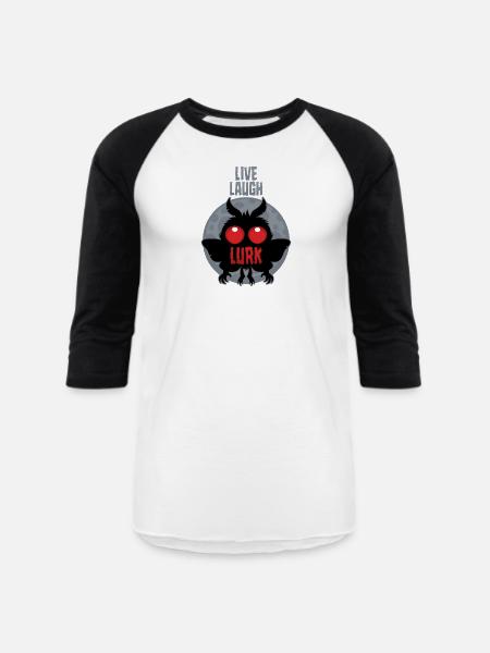 Live Laugh Lurk Mothman Cryptid - Unisex Baseball T-Shirt - white/black