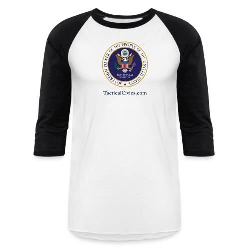 The People's Seal with blue url - Unisex Baseball T-Shirt