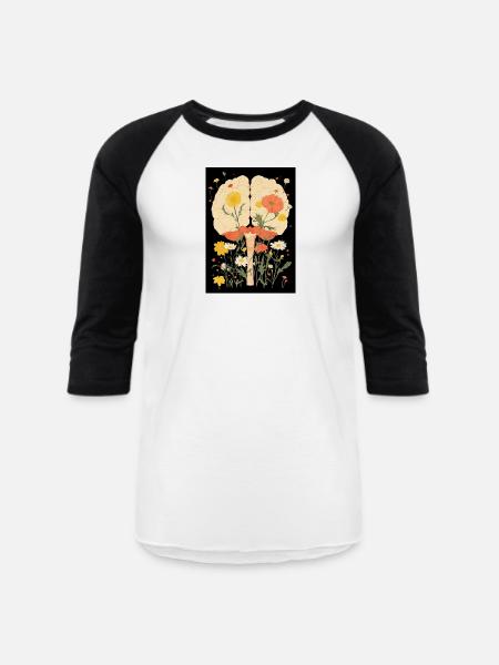Blooming Mind - Unisex Baseball T-Shirt - white/black