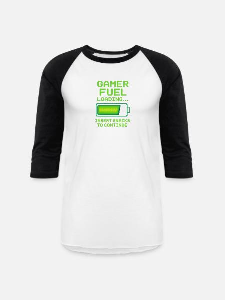 Gamer fuel - Unisex Baseball T-Shirt - white/black