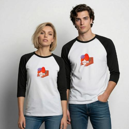 SquidHominid Flop emote - Unisex Baseball T-Shirt