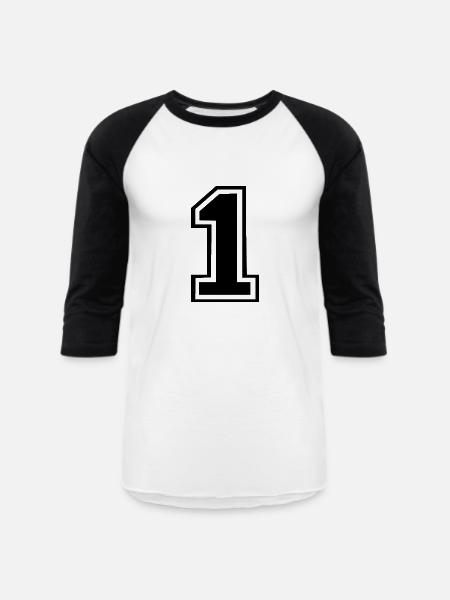 1 - Unisex Baseball T-Shirt - white/black