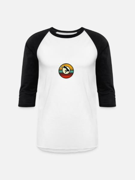 Long Jump - Unisex Baseball T-Shirt - white/black