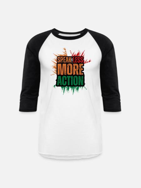 Speak Less Do More - Unisex Baseball T-Shirt - white/black