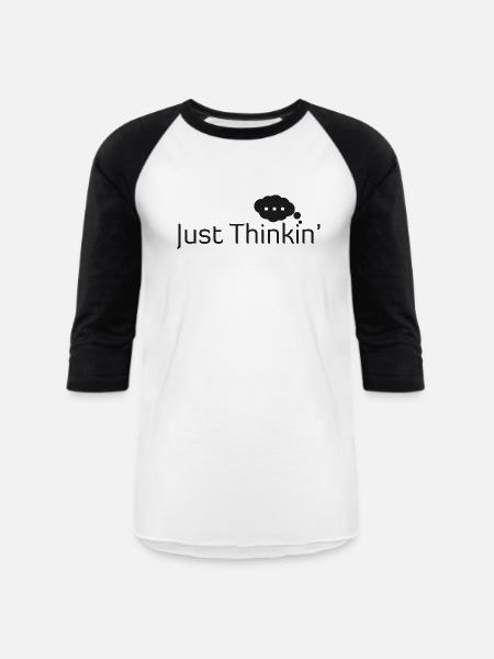 Just Thinkin' - Unisex Baseball T-Shirt - white/black