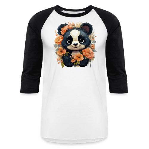 Panda Blossom Harmony - Unisex Baseball T-Shirt