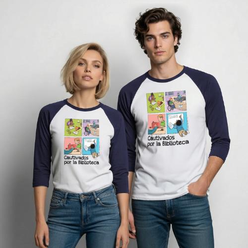 Cautivados por la Biblioteca - Unisex Baseball T-Shirt