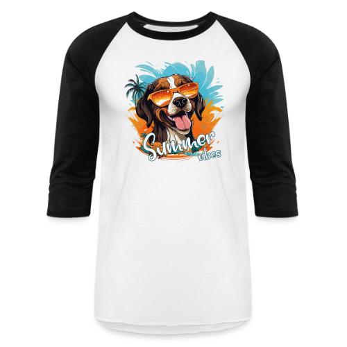 Funny Dog: Summer Vibes - Unisex Baseball T-Shirt