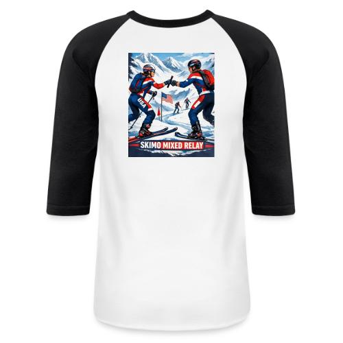 Skimo Mixed Relay design - Unisex Baseball T-Shirt