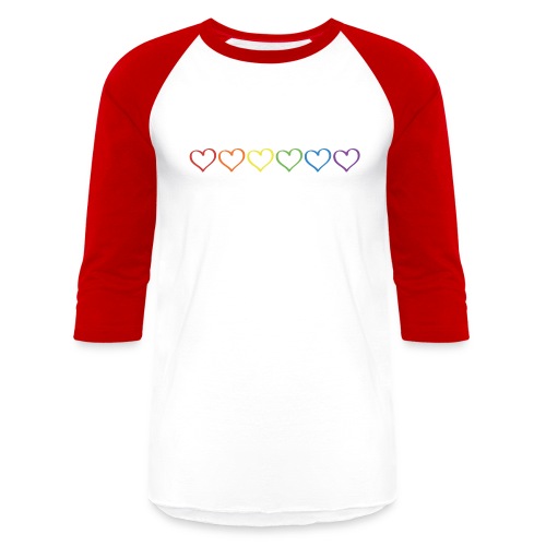 Pride Hearts Outline - Unisex Baseball T-Shirt