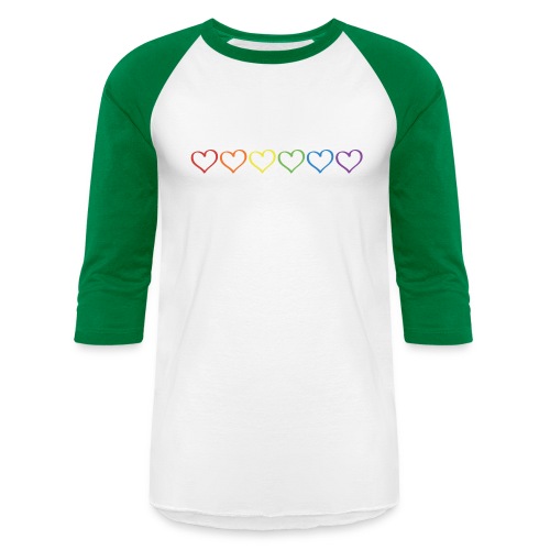 Pride Hearts Outline - Unisex Baseball T-Shirt