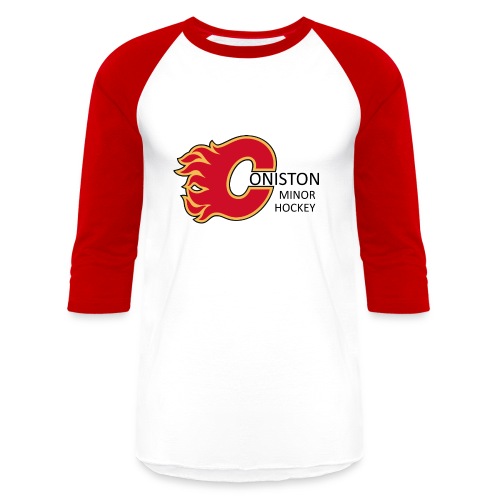 Coniston Flames Black - Unisex Baseball T-Shirt