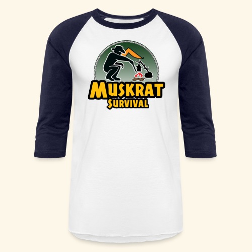 Muskrat round logo - Unisex Baseball T-Shirt