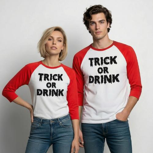 TRICK OR DRINK - Unisex Baseball T-Shirt
