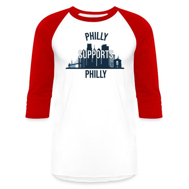 Philly Supports Philly skyline blue transparentbg