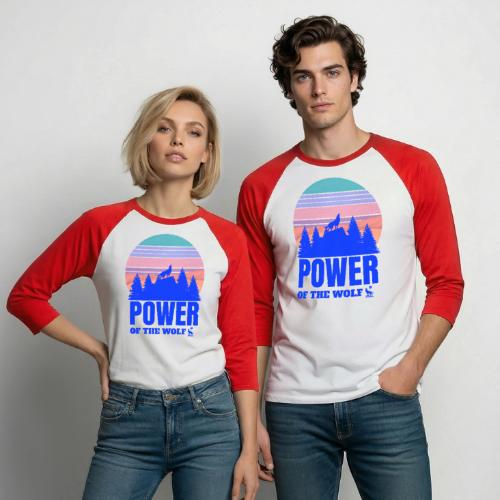 Power Of The Wolf - Unisex Baseball T-Shirt