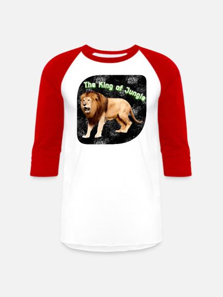 The King of Jungle - Unisex Baseball T-Shirt - white/red