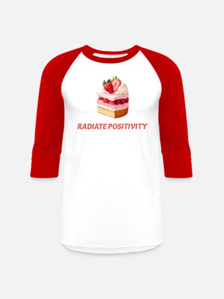 Radiate Positivity positive affirmation - Unisex Baseball T-Shirt - white/red