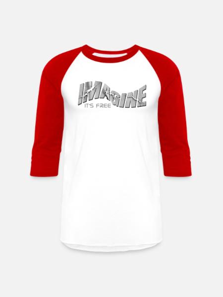 imagine - Unisex Baseball T-Shirt - white/red