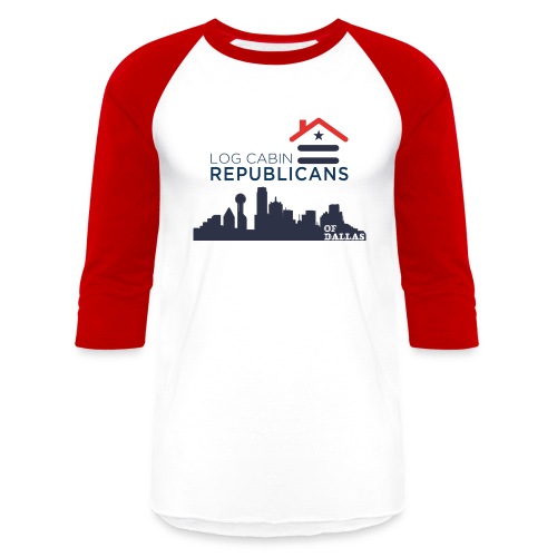 Log Cabin Republicans - Dallas Skyline - Unisex Baseball T-Shirt
