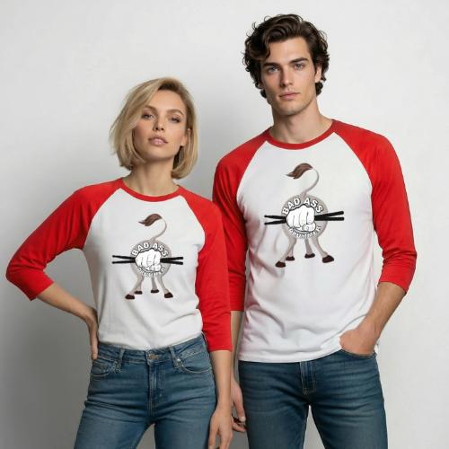 Bad Ass Drummer - Unisex Baseball T-Shirt