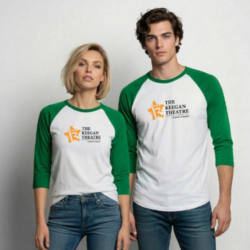 Keegan Theatre Logo - Unisex Baseball T-Shirt
