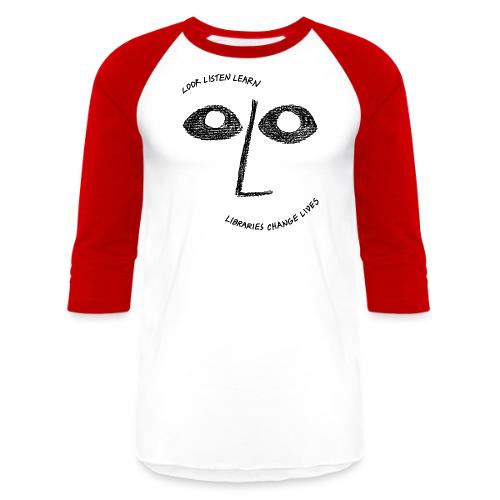 Vintage ALA: Libraries Change Lives Face - Unisex Baseball T-Shirt