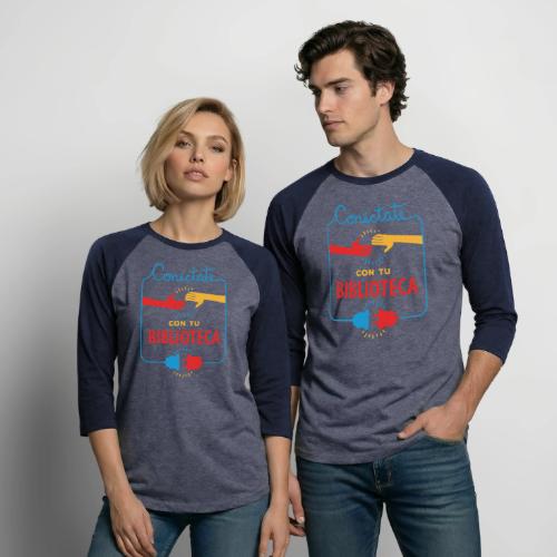 Conéctate Con Tu Biblioteca - Unisex Baseball T-Shirt