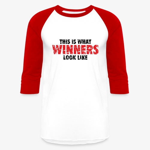 This is what Winners look like (Vintage Black&Red) - Unisex Baseball T-Shirt