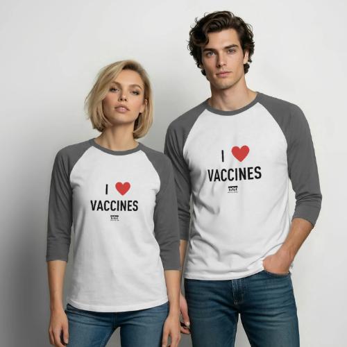I heart vaccines black Immunize Colorado Logo - Unisex Baseball T-Shirt