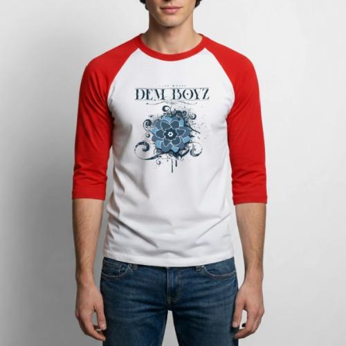 Flower Splash Blues - Unisex Baseball T-Shirt