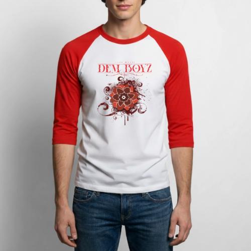 Flower Splash Reds - Unisex Baseball T-Shirt
