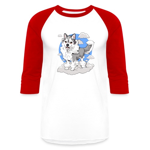 Memphis the Fluffy Land Cloud | Siberian Husky - Unisex Baseball T-Shirt