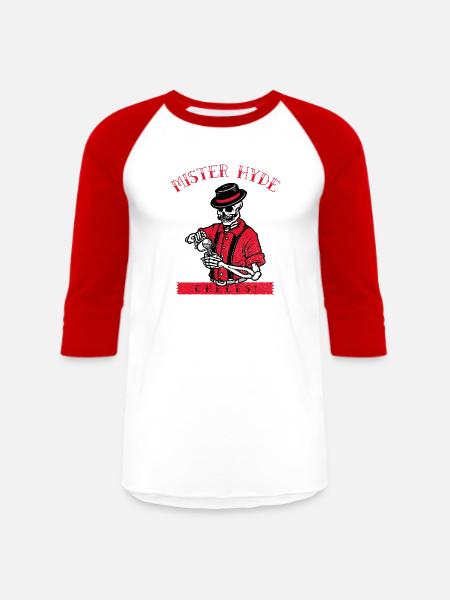 Mister Hyde - Unisex Baseball T-Shirt - white/red