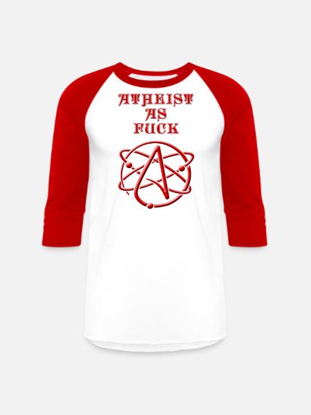 Atheist As Fuck #2 - Unisex Baseball T-Shirt - white/red