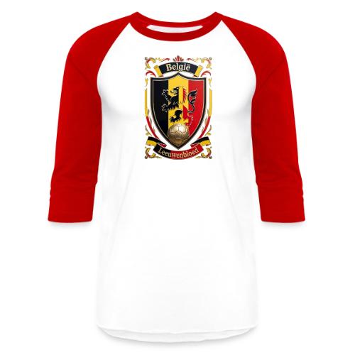 Belgium Lion Crest T-Shirt, Belgian Flag Gift - Unisex Baseball T-Shirt