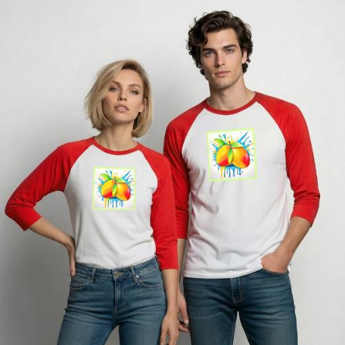 Mango Splash of Color - Unisex Baseball T-Shirt